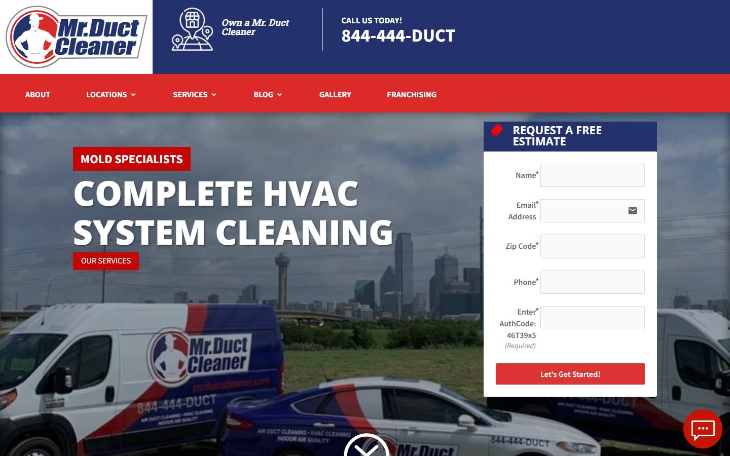 Mr. Duct Cleaner — website