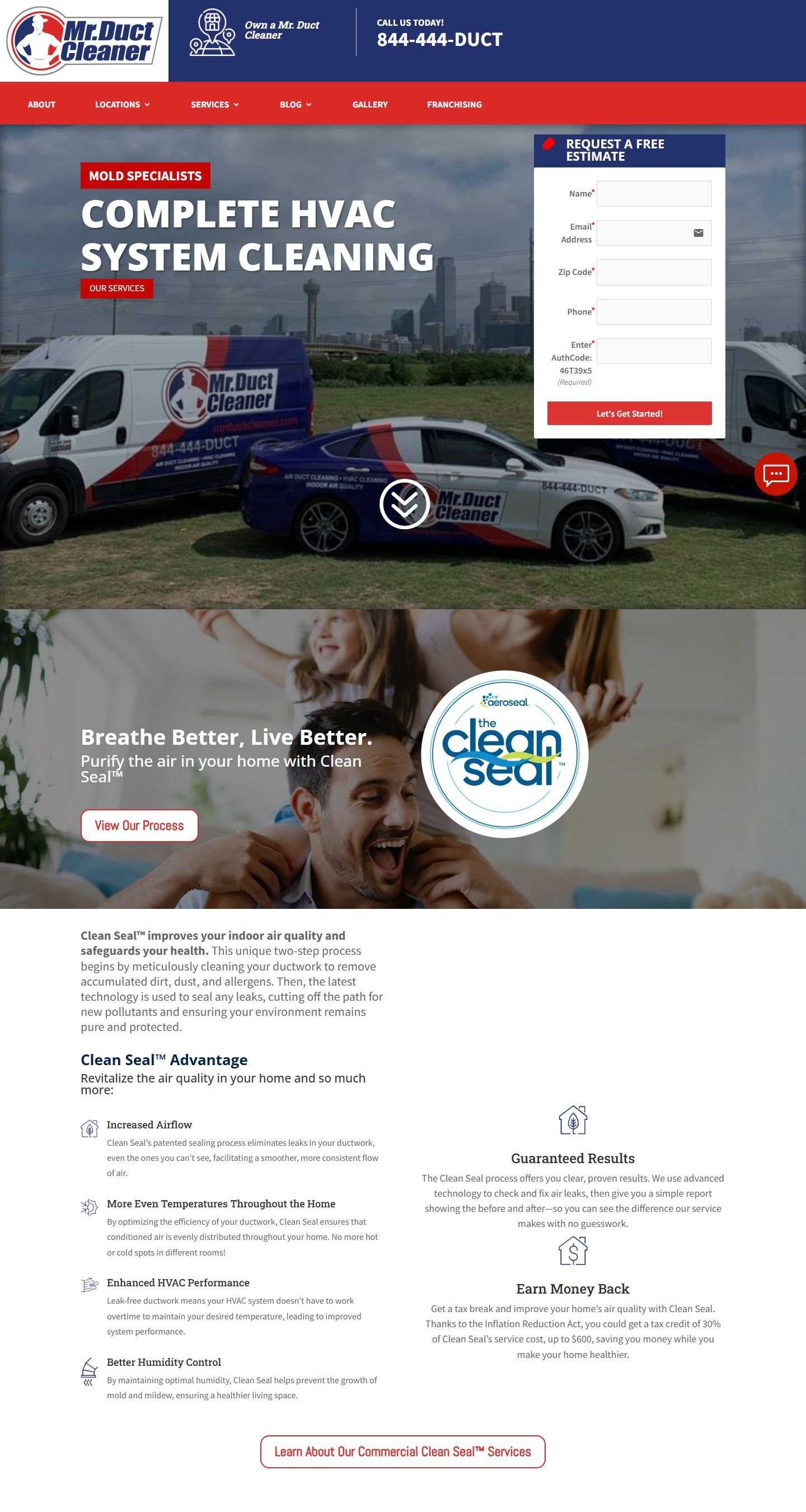 Mr. Duct Cleaner — homepage