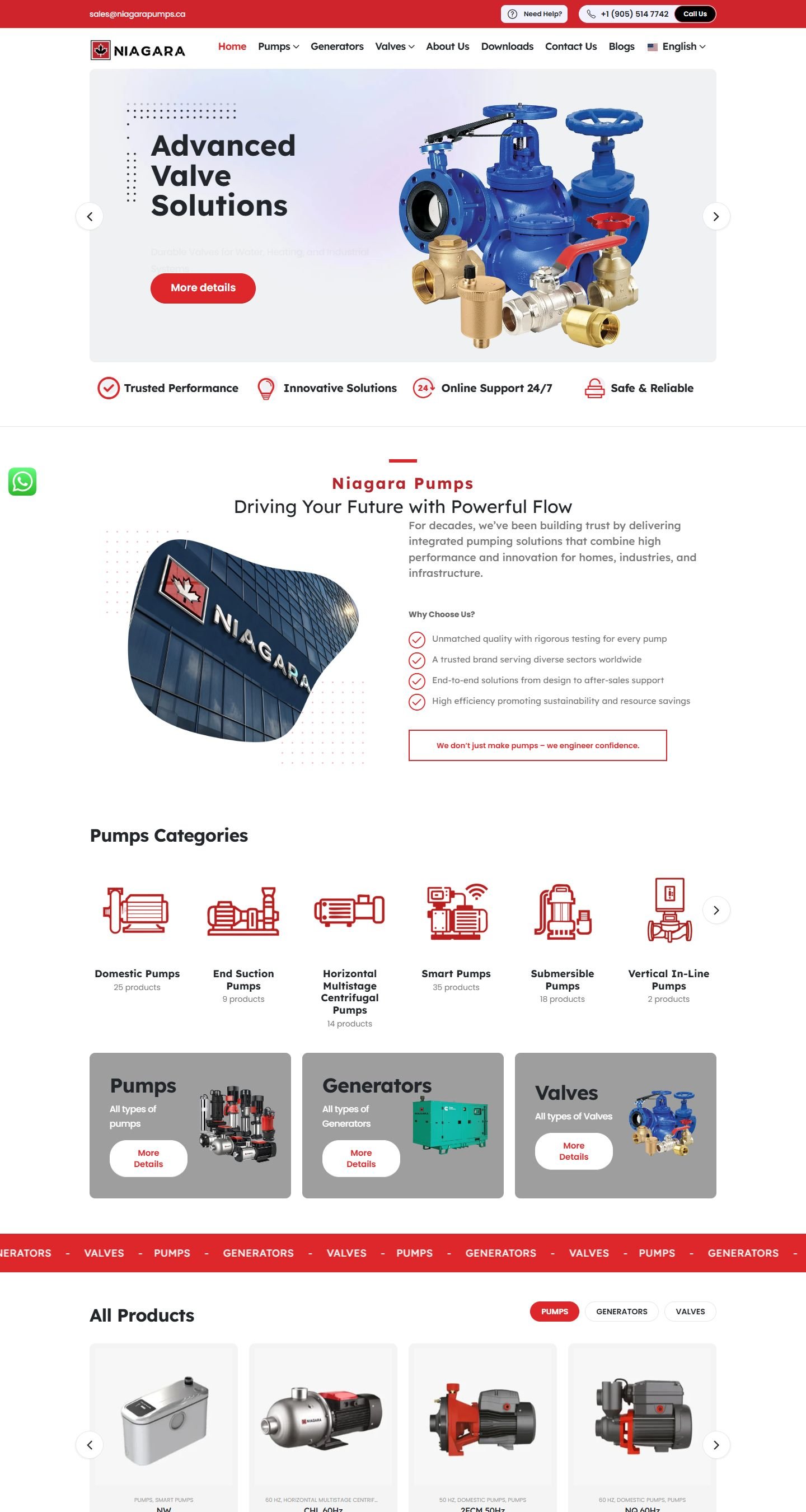 Niagara Pumps — homepage