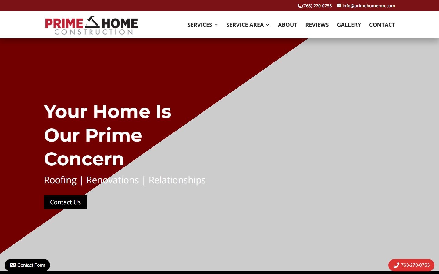 Prime Home Construction — website