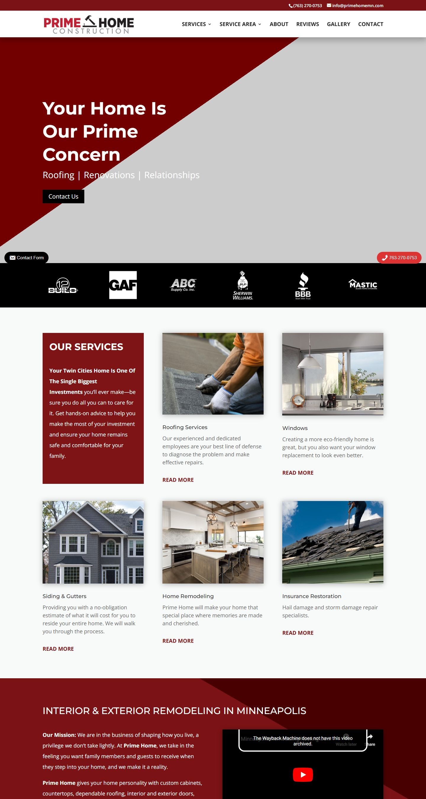 Prime Home Construction — homepage