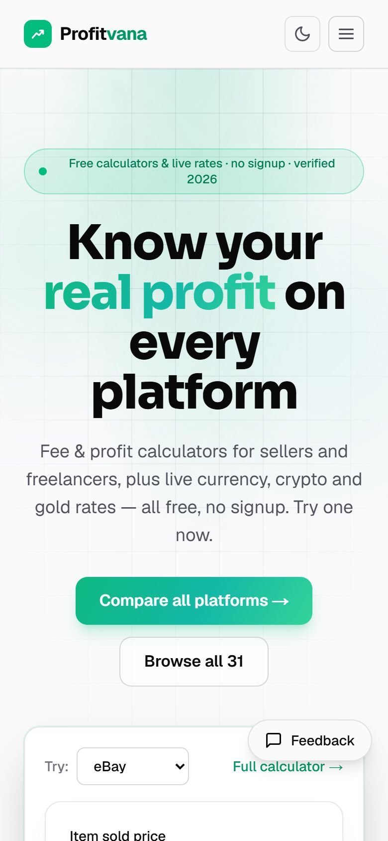 Profitvana — mobile