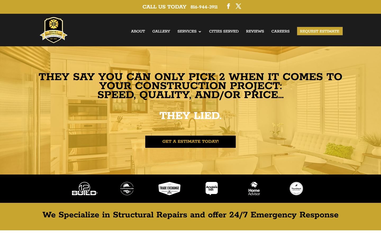 Rescue 1 Construction — website