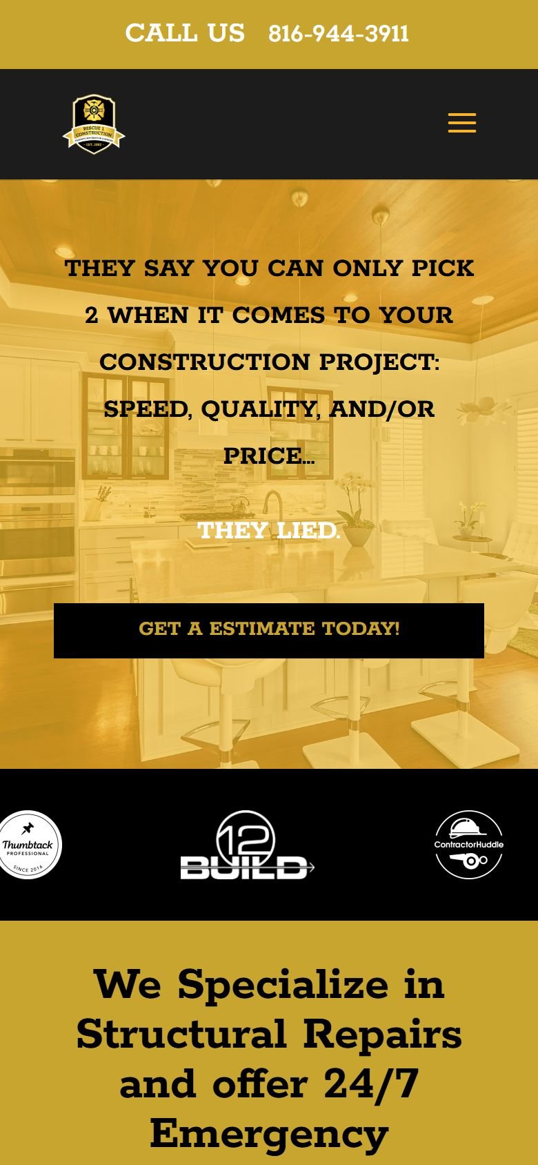 Rescue 1 Construction — mobile